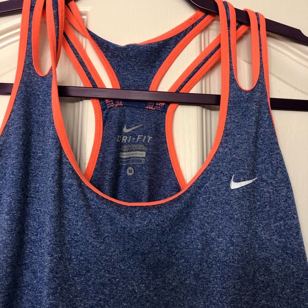 Nike drifit workout tank top shirt medium orange blue purple heathered - Picture 2 of 4